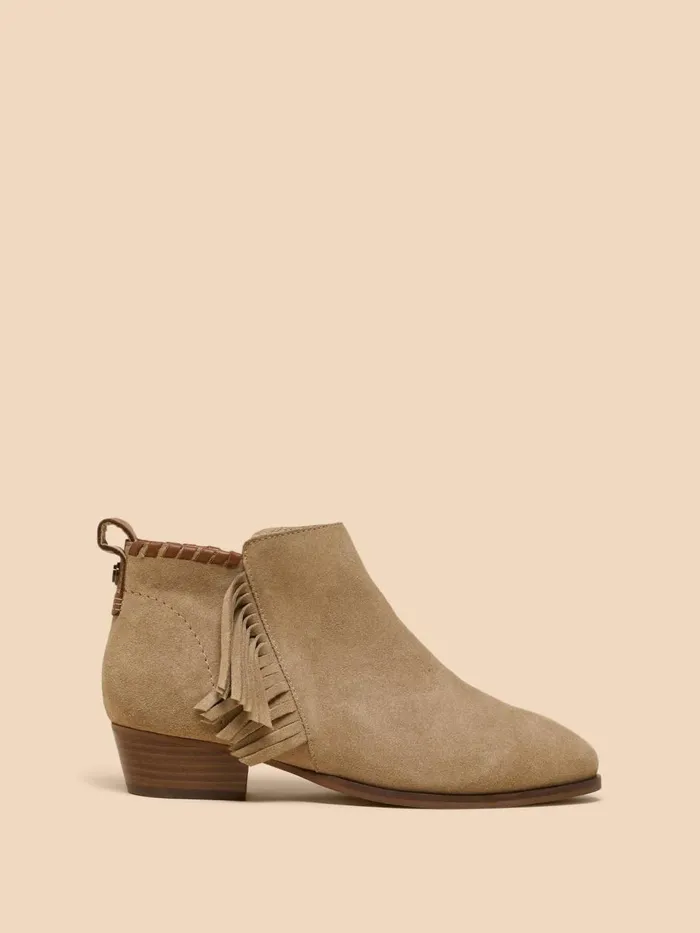 Women BOOTS White Stuff Acacia Suede Fringe Ankle Boot Light Natural Women BOOTS White Stuff Acacia Suede Fringe Ankle Boot Light Natural