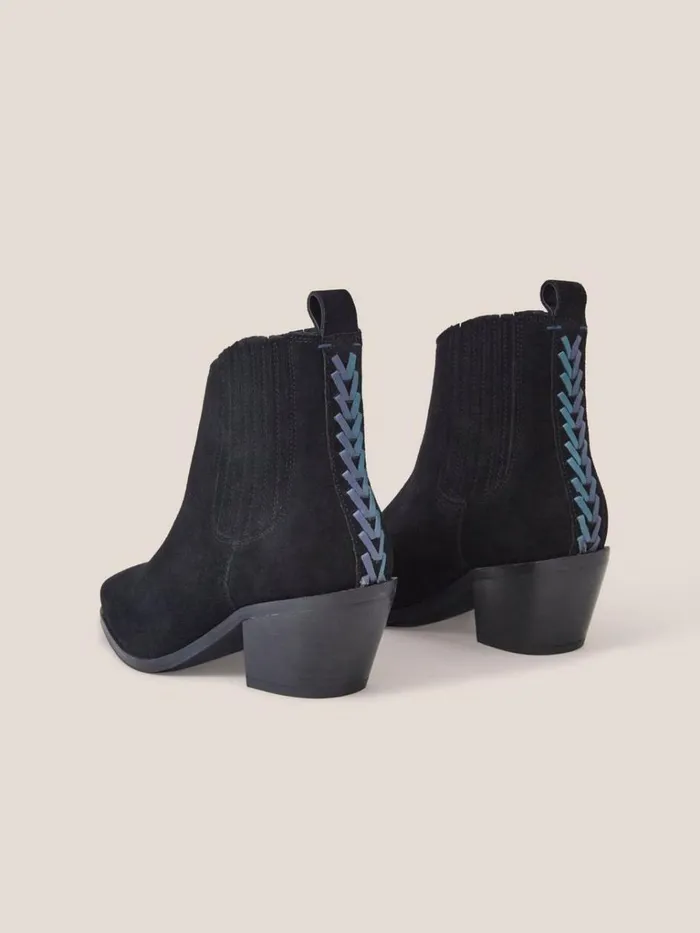 Women BOOTS White Stuff Cherry Suede Ankle Boot Pure Black Women BOOTS White Stuff Cherry Suede Ankle Boot Pure Black