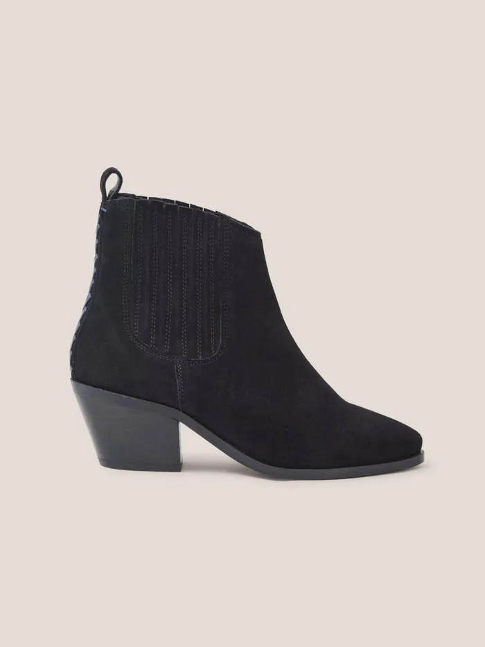 Women BOOTS White Stuff Cherry Suede Ankle Boot Pure Black Women BOOTS White Stuff Cherry Suede Ankle Boot Pure Black