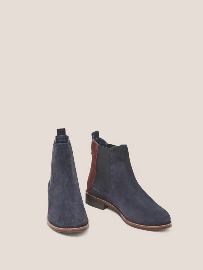 Women BOOTS White Stuff Frankie Suede Chelsea Boot Dark Navy