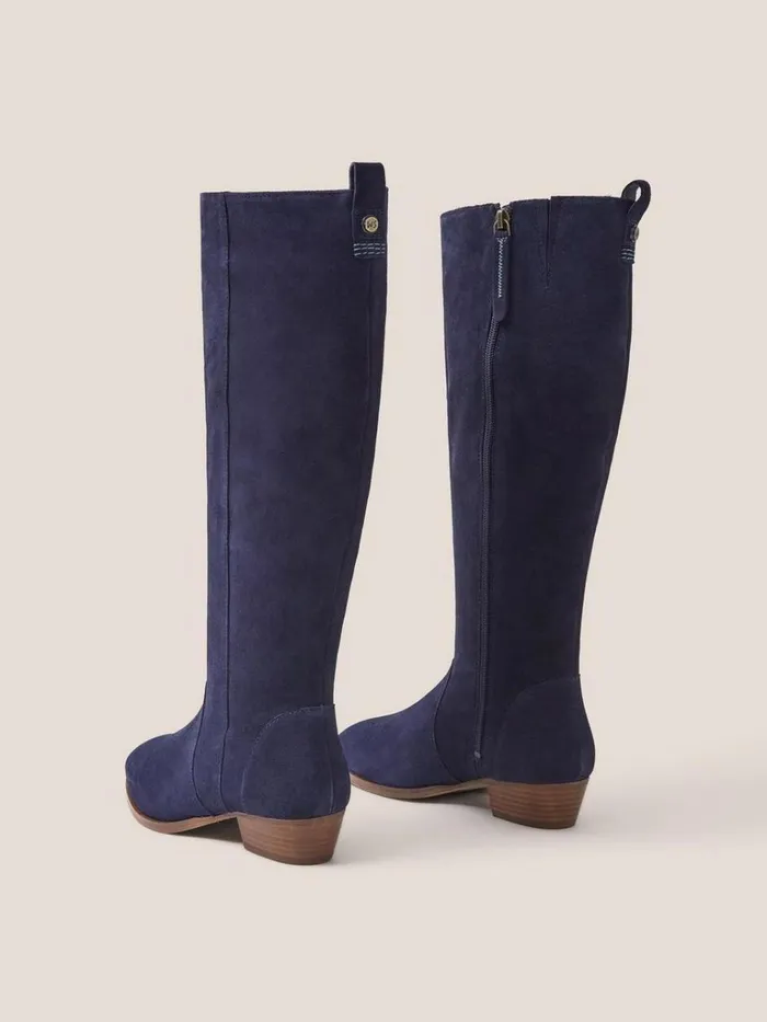 Women BOOTS White Stuff Willow Suede Knee High Boot Dark Navy Women BOOTS White Stuff Willow Suede Knee High Boot Dark Navy