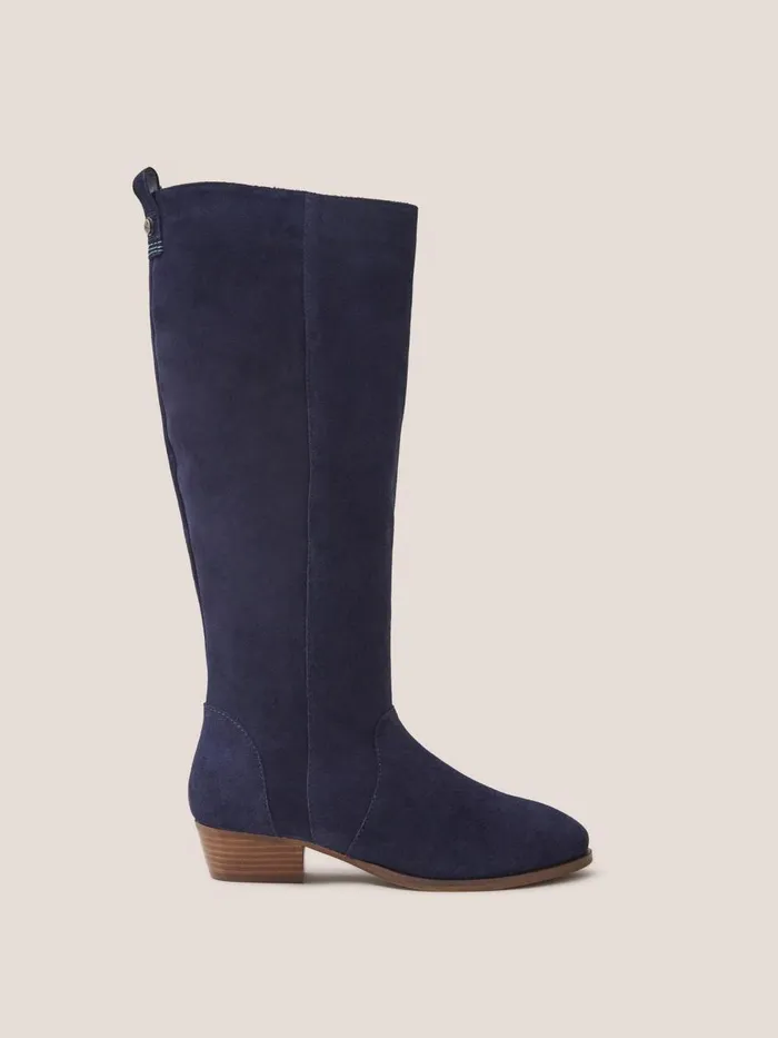 Women BOOTS White Stuff Willow Suede Knee High Boot Dark Navy Women BOOTS White Stuff Willow Suede Knee High Boot Dark Navy