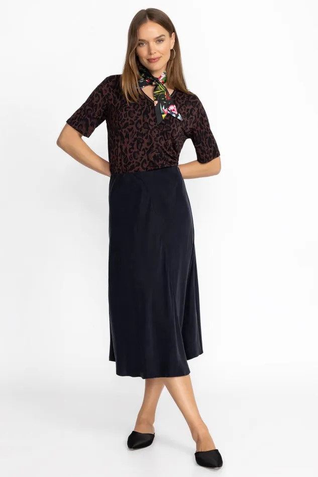 Women Bottoms Johnny Was ASYMMETRICAL MIDI SKIRT Black Beauty