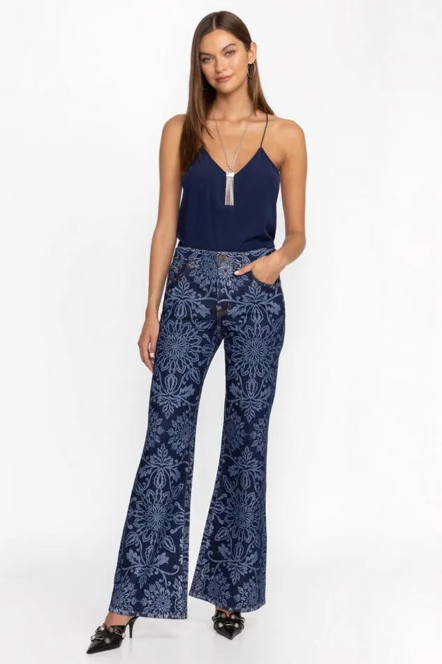 Women Bottoms Johnny Was THE STRAIGHT FLARE JEAN Dark Wash
