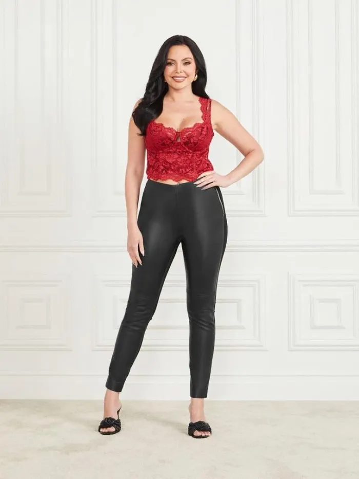 Women Bottoms Marciano Coy Leather HighRise Legging Jet Black Women Bottoms Marciano Coy Leather HighRise Legging Jet Black