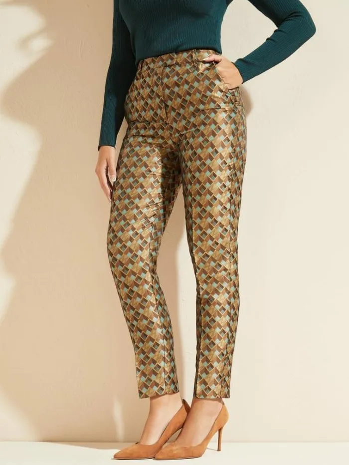 Women Bottoms Marciano Geometric Logo Pant Geometric Logo Combo Azur