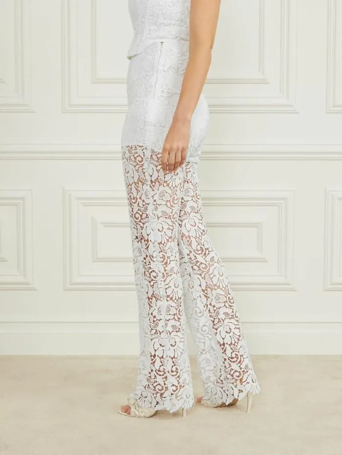 Women Bottoms Marciano Primrose Lace Pant Pale Pearl Women Bottoms Marciano Primrose Lace Pant Pale Pearl