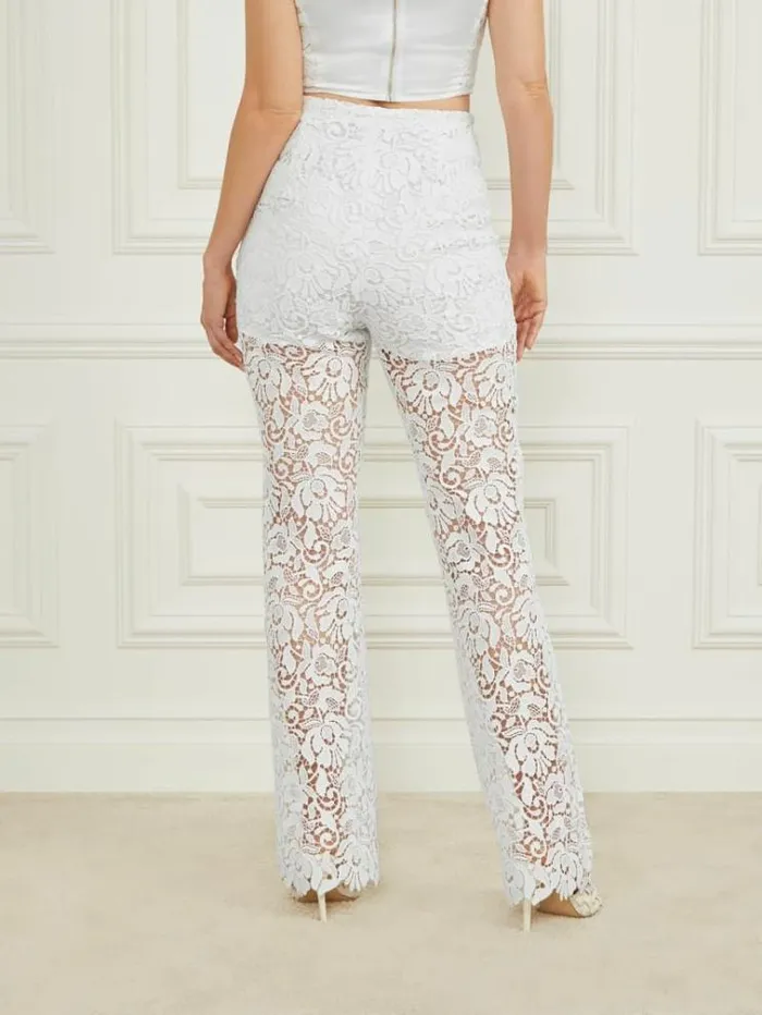 Women Bottoms Marciano Primrose Lace Pant Pale Pearl Women Bottoms Marciano Primrose Lace Pant Pale Pearl