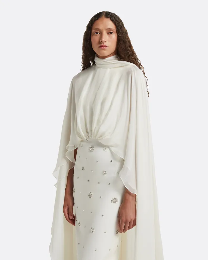 Women Bridal Safiyaa Yulena Ivory Long Dress Ivory
