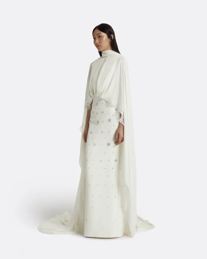 Women Bridal Safiyaa Yulena Ivory Long Dress Ivory