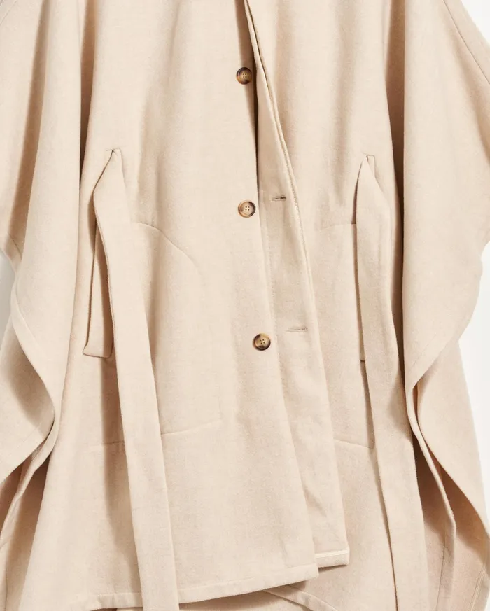 Women Cape Coat Ecru Billy Reid Jackets and Outerwear