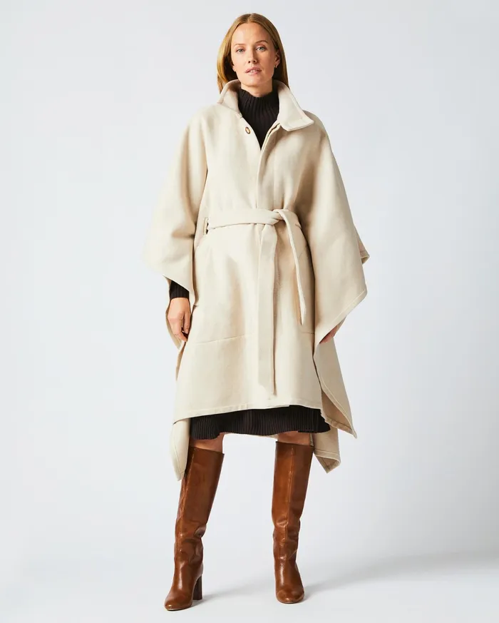 Women Cape Coat Ecru Billy Reid Jackets and Outerwear