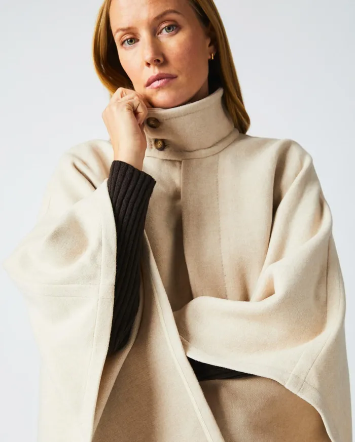 Women Cape Coat Ecru Billy Reid Jackets and Outerwear