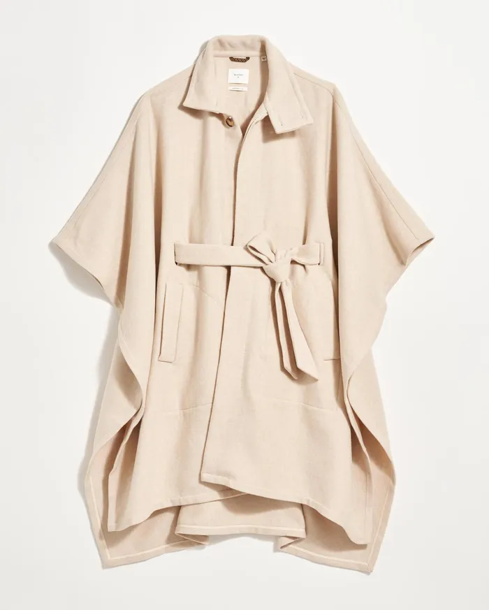 Women Cape Coat Ecru Billy Reid Jackets and Outerwear