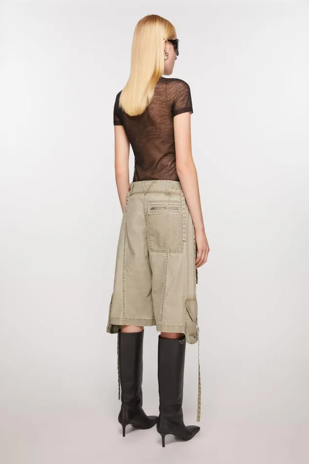 Women Cargo Shorts Khaki Beige Acne Studios Shorts
