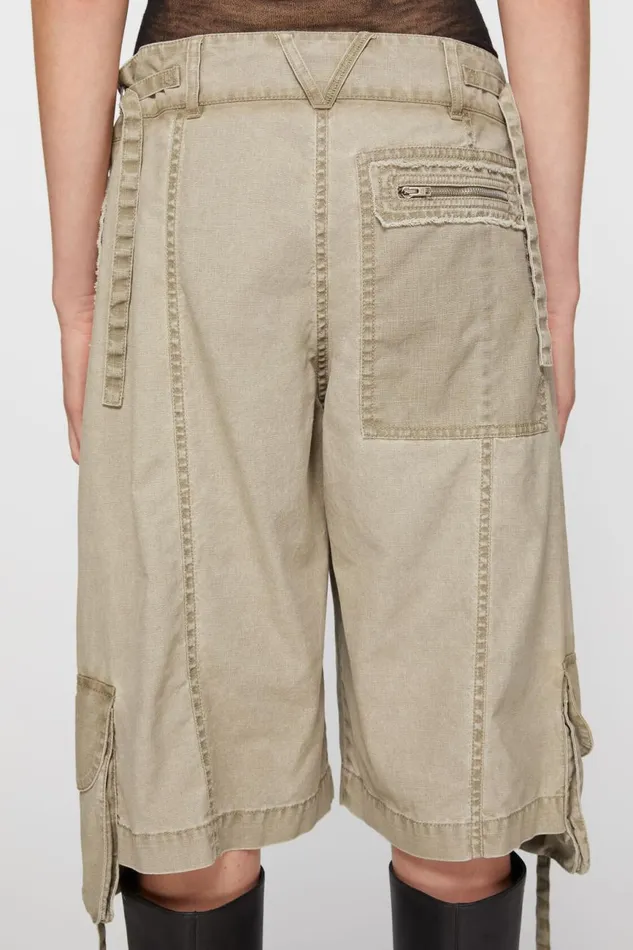 Women Cargo Shorts Khaki Beige Acne Studios Shorts