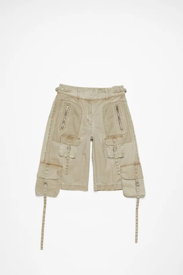 Women Cargo Shorts Khaki Beige Acne Studios Shorts