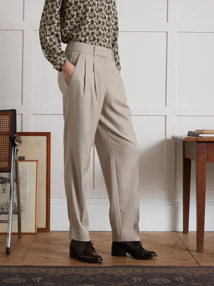 Women Clothing Cyrillus Eulalie Carrot Trousers Avoine Chine