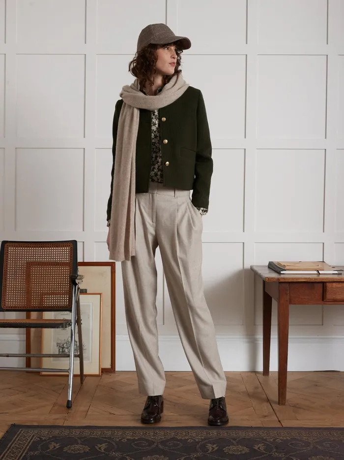 Women Clothing Cyrillus Eulalie Carrot Trousers Avoine Chine
