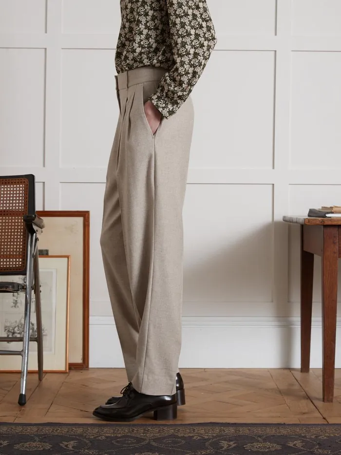 Women Clothing Cyrillus Eulalie Carrot Trousers Avoine Chine