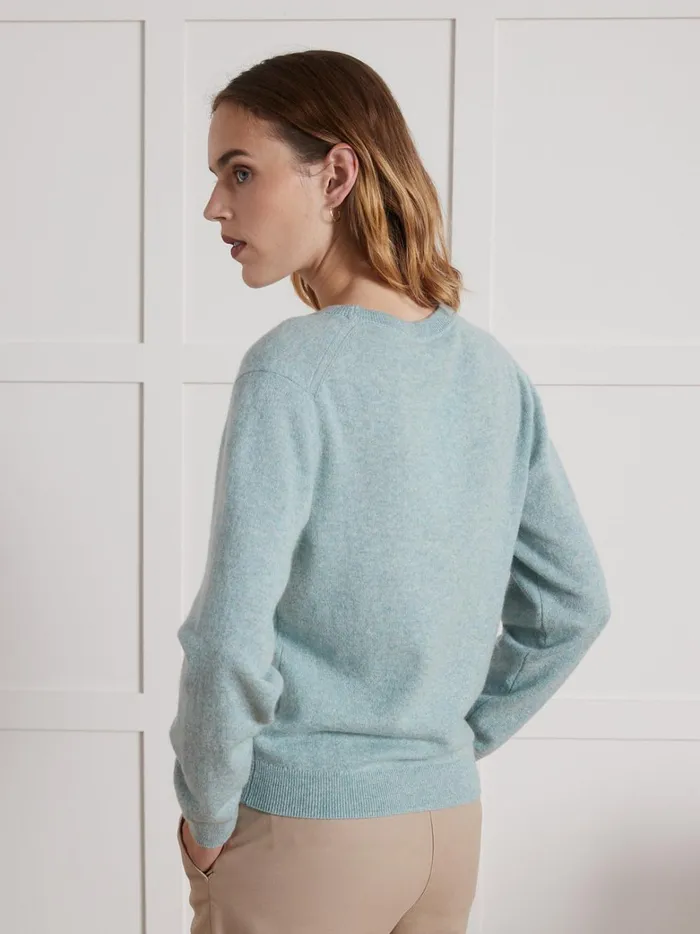 Women Clothing Cyrillus Roundneck Sweater 8211 The Cashmere Collection Celadon Clair