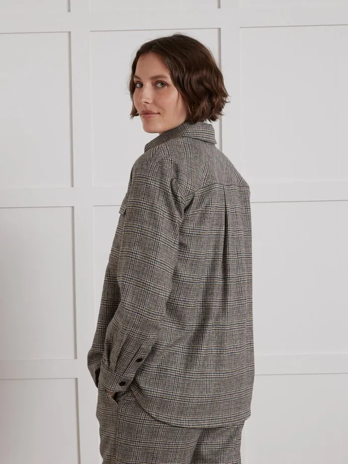 Women Clothing Cyrillus Wooly Prince Of Wales Topshirt Prince De Galles