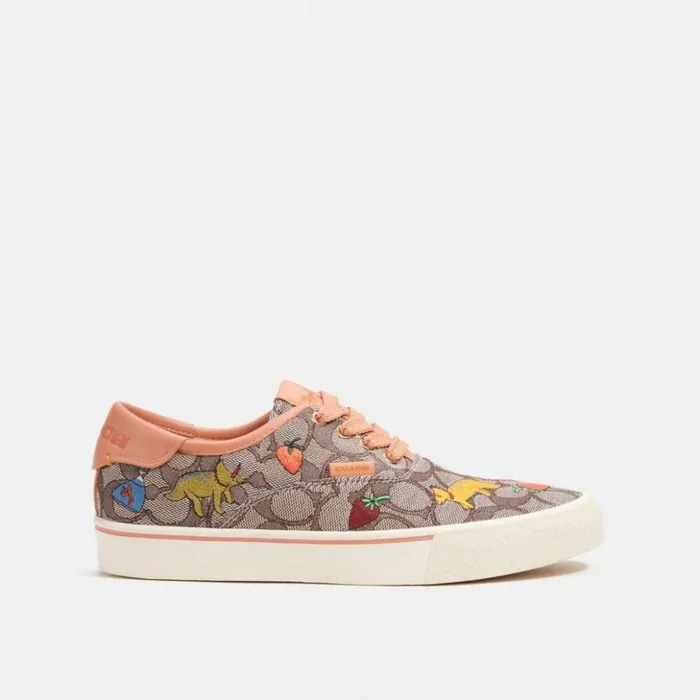 Women Coach X Observed By Us Skate Lace Up Sneaker In Signature Jacquard Oakfaded Orange Coach Sneakers Women Coach X Observed By Us Skate Lace Up Sneaker In Signature Jacquard Oakfaded Orange Coach Sneakers