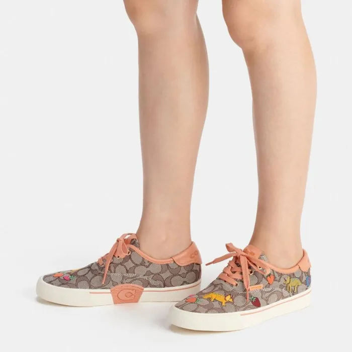 Women Coach X Observed By Us Skate Lace Up Sneaker In Signature Jacquard Oakfaded Orange Coach Sneakers Women Coach X Observed By Us Skate Lace Up Sneaker In Signature Jacquard Oakfaded Orange Coach Sneakers