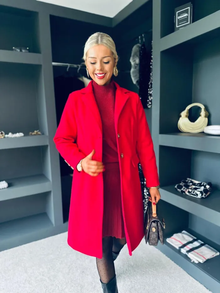 Women Coats and Jackets Canella Lane Emily Detailed Coat Red