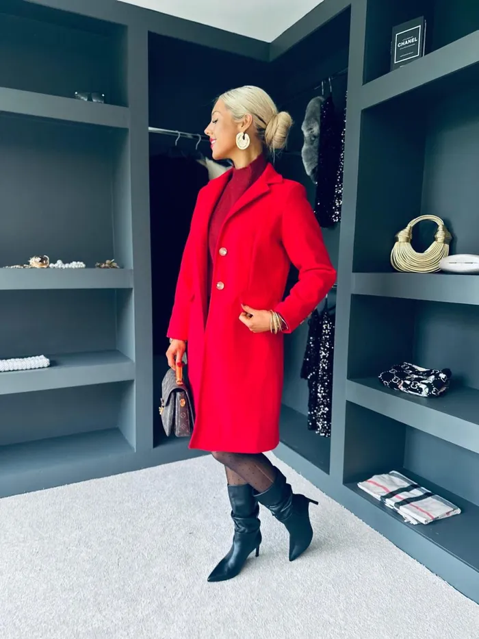 Women Coats and Jackets Canella Lane Emily Detailed Coat Red