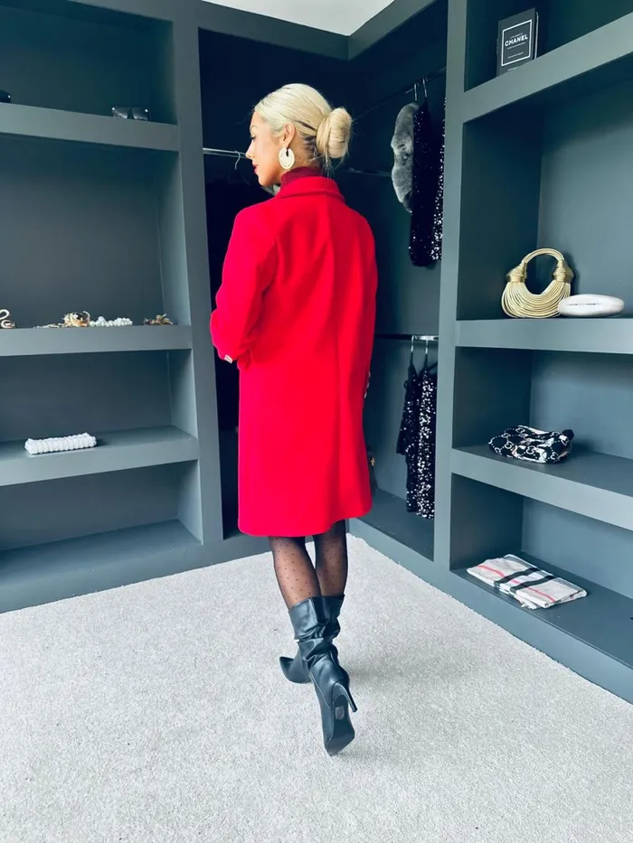 Women Coats and Jackets Canella Lane Emily Detailed Coat Red