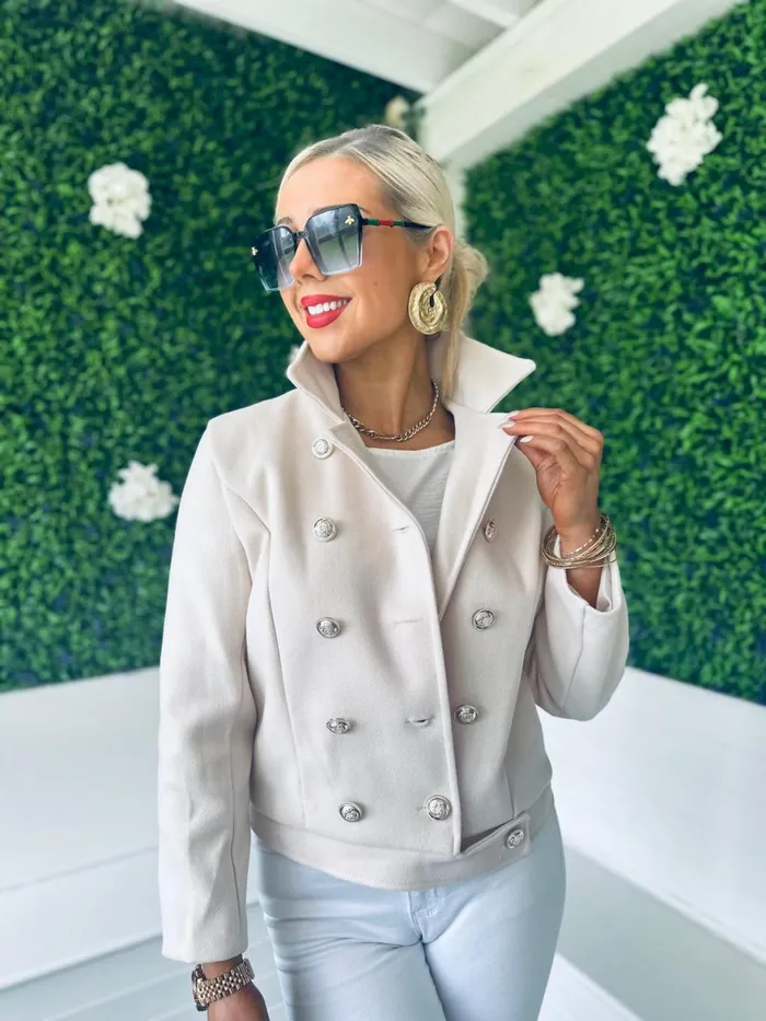 Women Coats and Jackets Canella Lane Jackson Detailed Jacket Cream