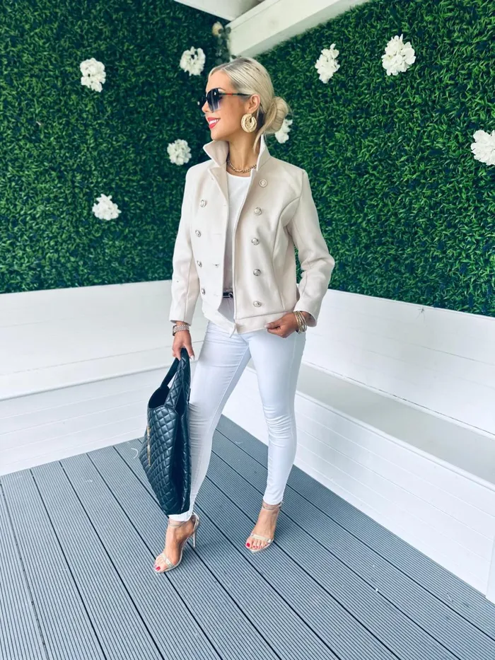 Women Coats and Jackets Canella Lane Jackson Detailed Jacket Cream