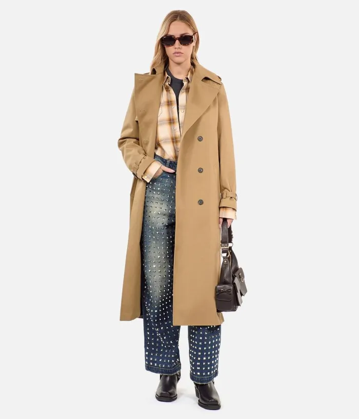 Women Coats and Jackets THE KOOPLES Long Beige Trench Coat