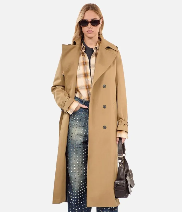 Women Coats and Jackets THE KOOPLES Long Beige Trench Coat Women Coats and Jackets THE KOOPLES Long Beige Trench Coat
