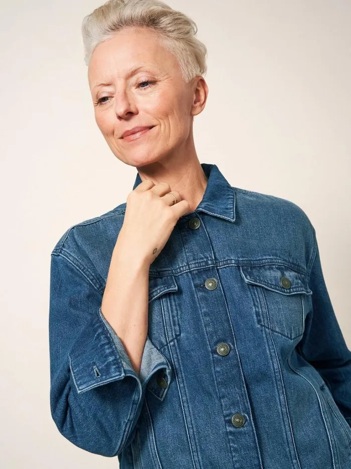 Women COATS and JACKETS White Stuff Dayton Denim Cotton Jacket Mid Denim Women COATS and JACKETS White Stuff Dayton Denim Cotton Jacket Mid Denim