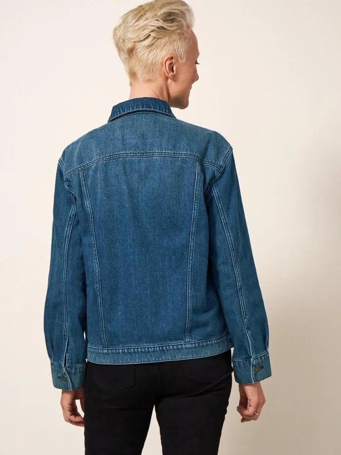 Women COATS and JACKETS White Stuff Dayton Denim Cotton Jacket Mid Denim Women COATS and JACKETS White Stuff Dayton Denim Cotton Jacket Mid Denim