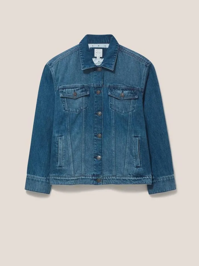 Women COATS and JACKETS White Stuff Dayton Denim Cotton Jacket Mid Denim Women COATS and JACKETS White Stuff Dayton Denim Cotton Jacket Mid Denim