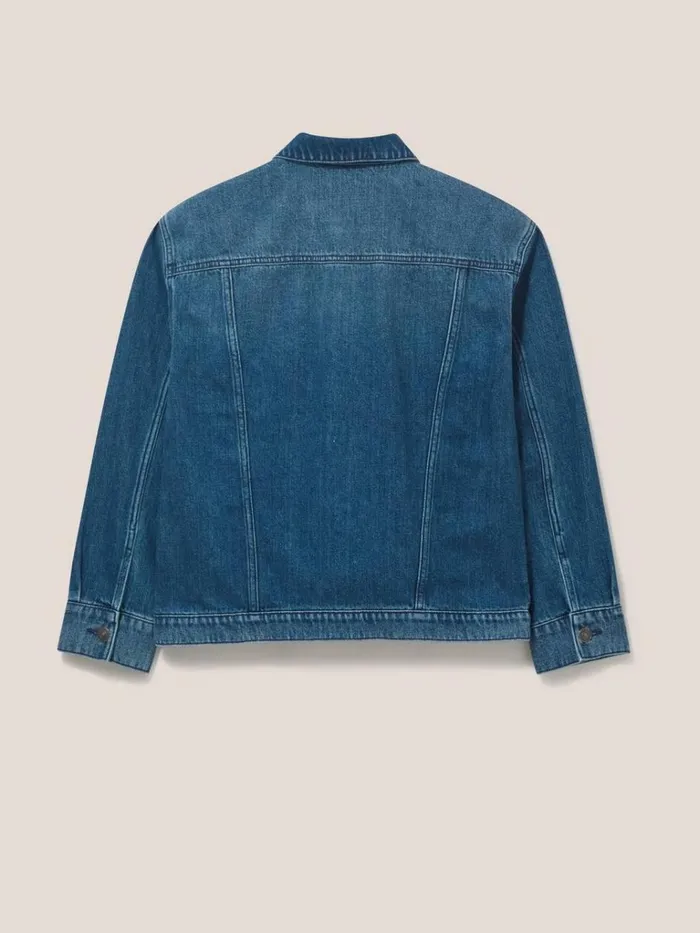 Women COATS and JACKETS White Stuff Dayton Denim Cotton Jacket Mid Denim Women COATS and JACKETS White Stuff Dayton Denim Cotton Jacket Mid Denim