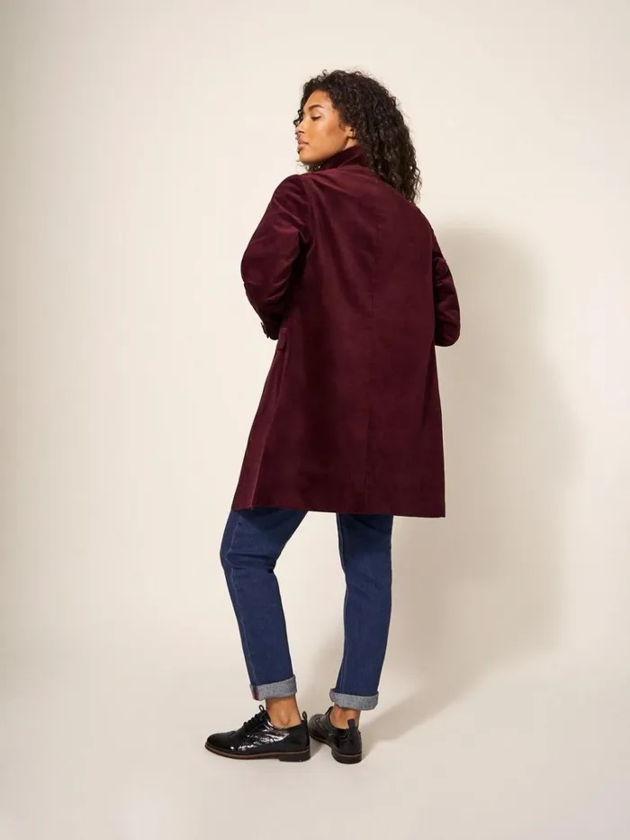Women COATS and JACKETS White Stuff Karla Smart Velvet Coat Dk Plum Women COATS and JACKETS White Stuff Karla Smart Velvet Coat Dk Plum