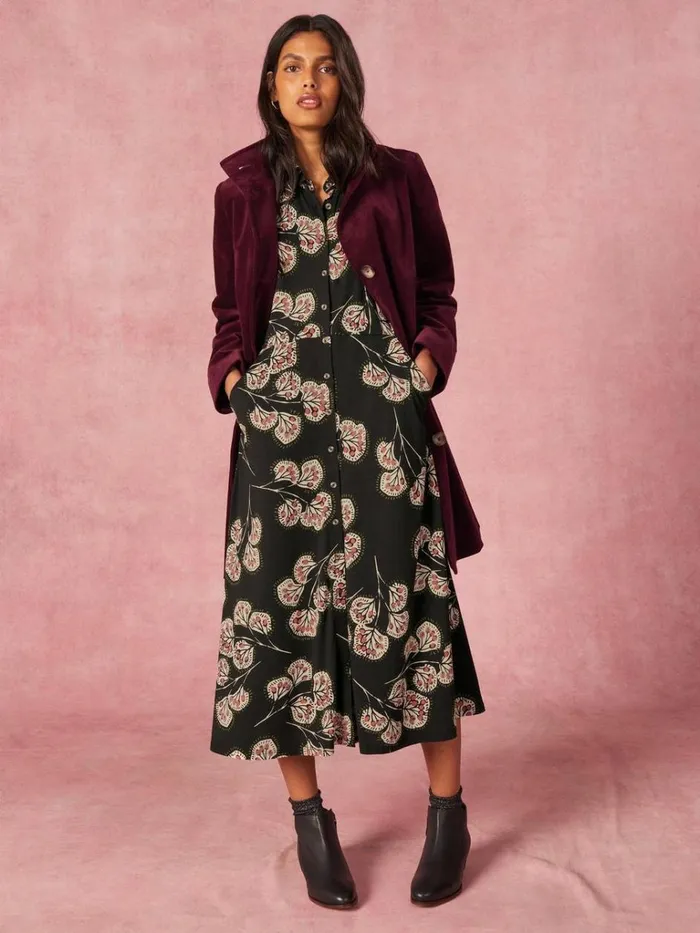 Women COATS and JACKETS White Stuff Karla Smart Velvet Coat Dk Plum Women COATS and JACKETS White Stuff Karla Smart Velvet Coat Dk Plum