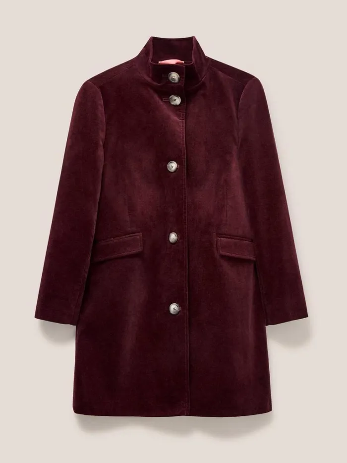 Women COATS and JACKETS White Stuff Karla Smart Velvet Coat Dk Plum Women COATS and JACKETS White Stuff Karla Smart Velvet Coat Dk Plum