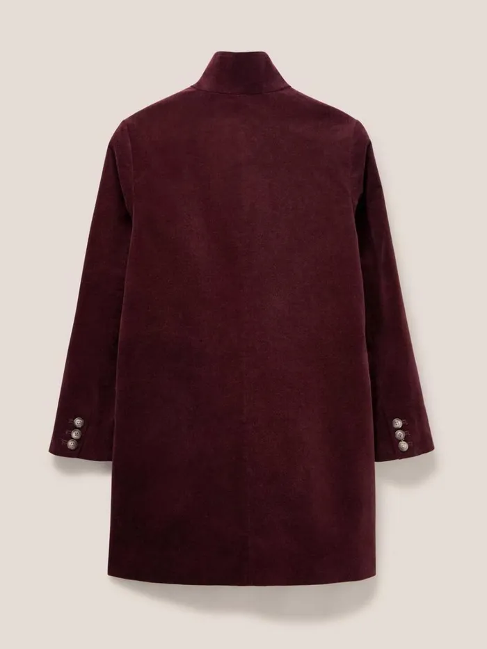 Women COATS and JACKETS White Stuff Karla Smart Velvet Coat Dk Plum Women COATS and JACKETS White Stuff Karla Smart Velvet Coat Dk Plum