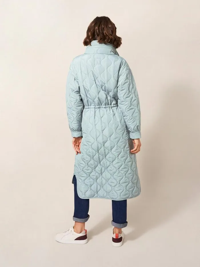 Women COATS and JACKETS White Stuff Maddison Quilted Coat Mid Blue Women COATS and JACKETS White Stuff Maddison Quilted Coat Mid Blue