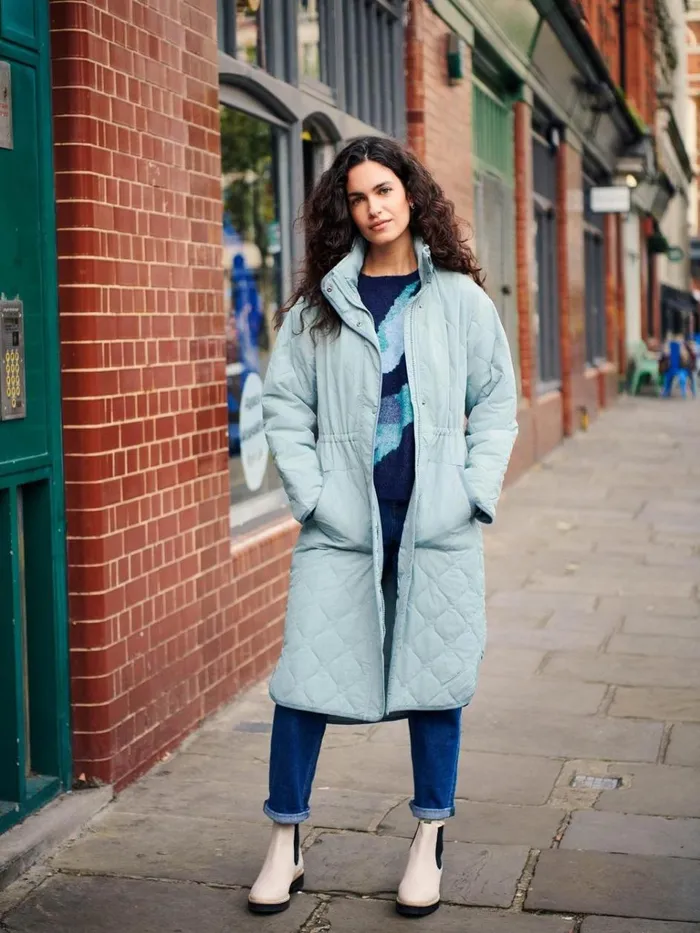 Women COATS and JACKETS White Stuff Maddison Quilted Coat Mid Blue Women COATS and JACKETS White Stuff Maddison Quilted Coat Mid Blue