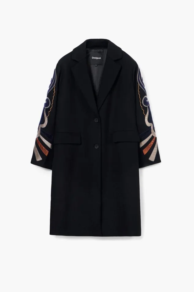 Women Coats And Jackets Desigual Coat With Printed Sleeves