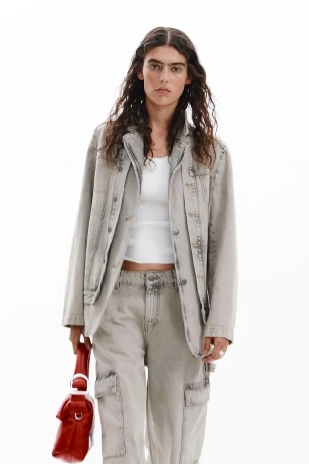 Women Coats And Jackets Desigual Distressed Denim Blazer