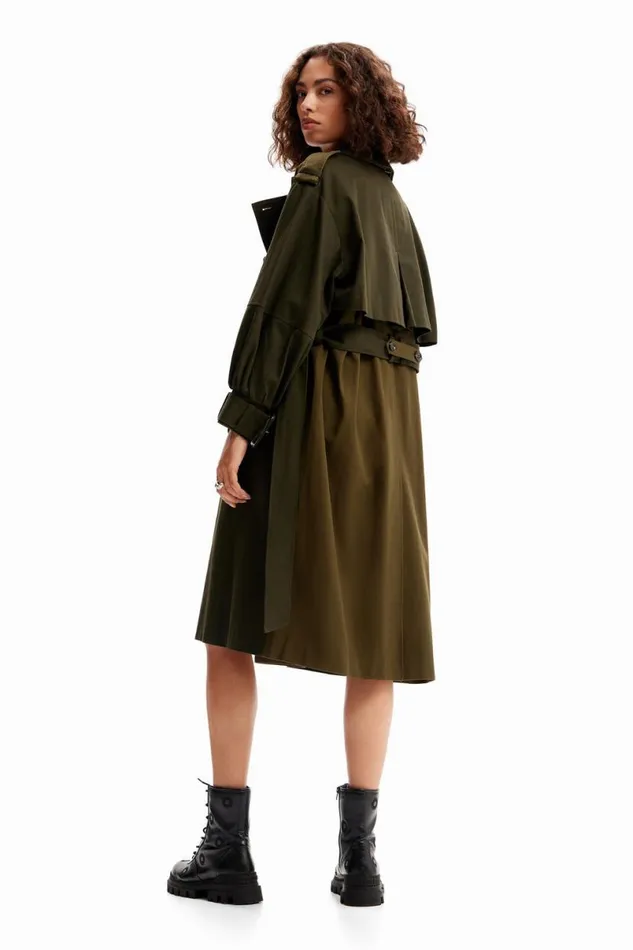 Women Coats And Jackets Desigual Oversize Belted Trench Coat