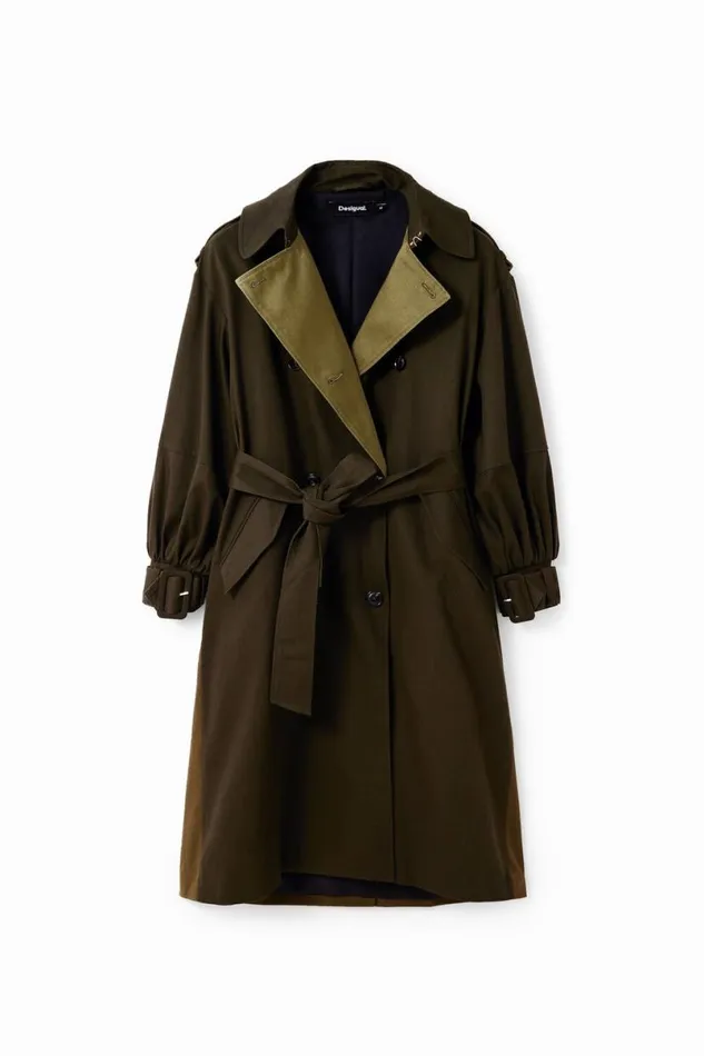 Women Coats And Jackets Desigual Oversize Belted Trench Coat