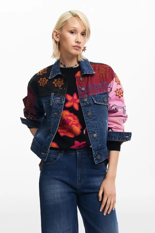 Women Coats And Jackets Desigual Patchwork Denim Jacket